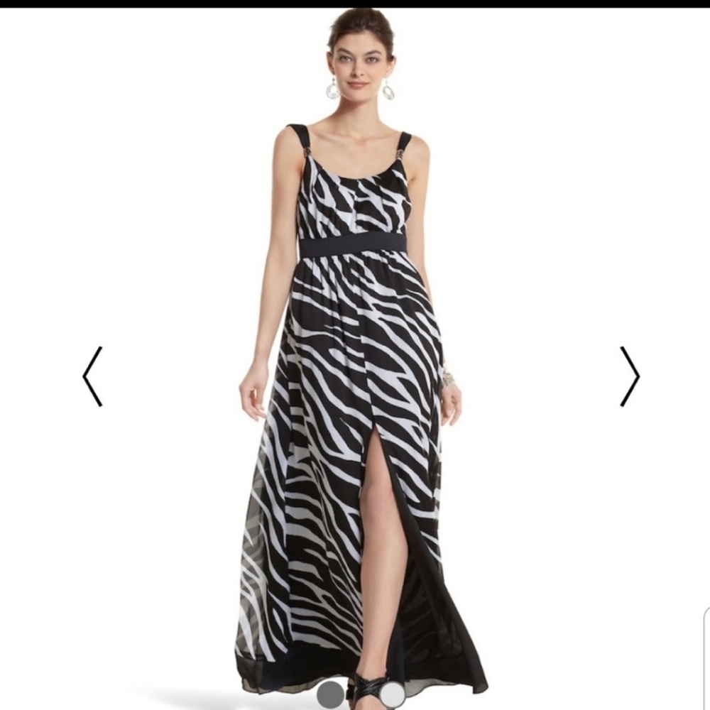 WHBM Chevron/animal print maxi dress